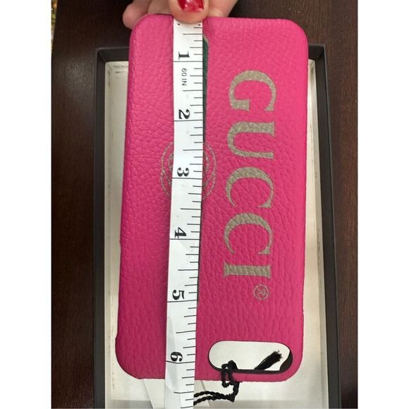 Authentic Gucci Leather Logo Phone Case w/ Tags IPhone 8 Plus Phone Case - Picture 7 of 9